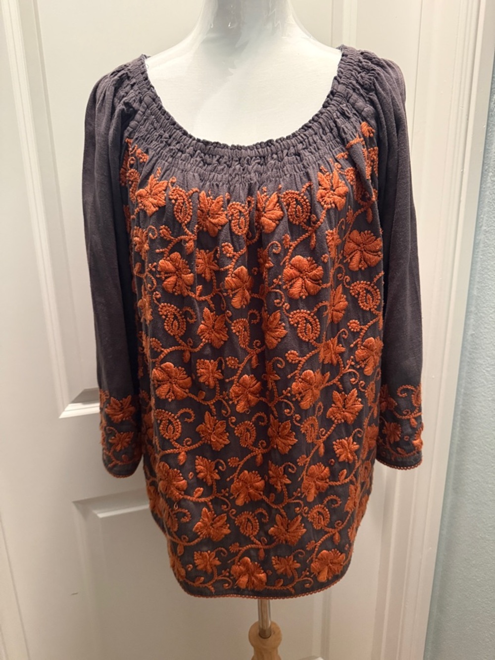 Sister Mary Top in Charcoal with Black Details